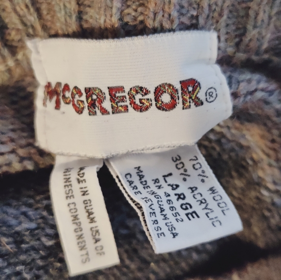 Ski sweater space dyed gray brown vintage 70s holiday Alpine - Picture 6 of 6